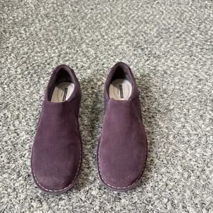 Clarks Tamitha Gwyn Loafers Shoes Suede Slip-On Women’s 9.5 W Purple Comfort